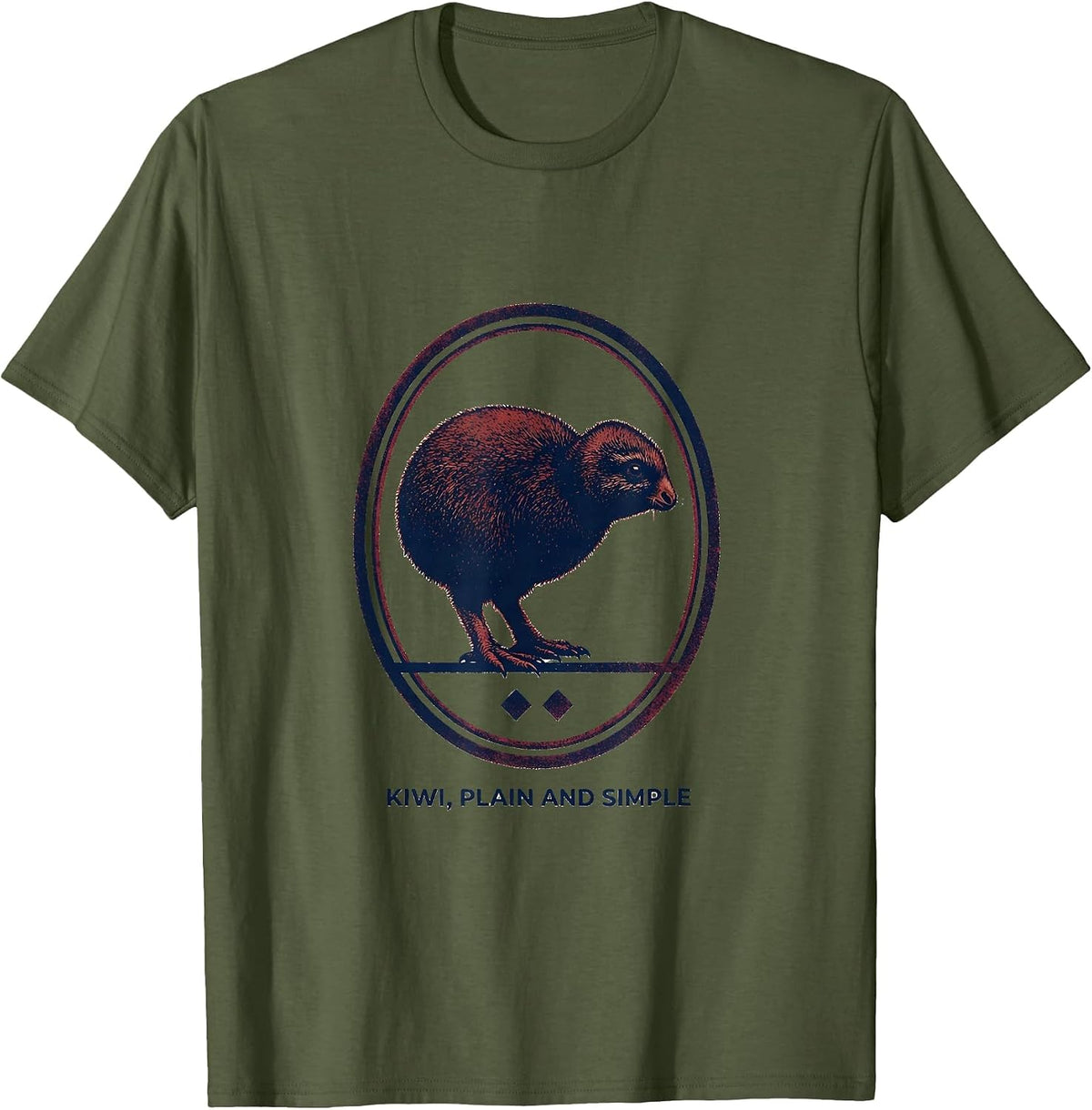 Kiwi Plain And Simple New Zealand Rugby Haka Pride T-Shirt - Olive Green