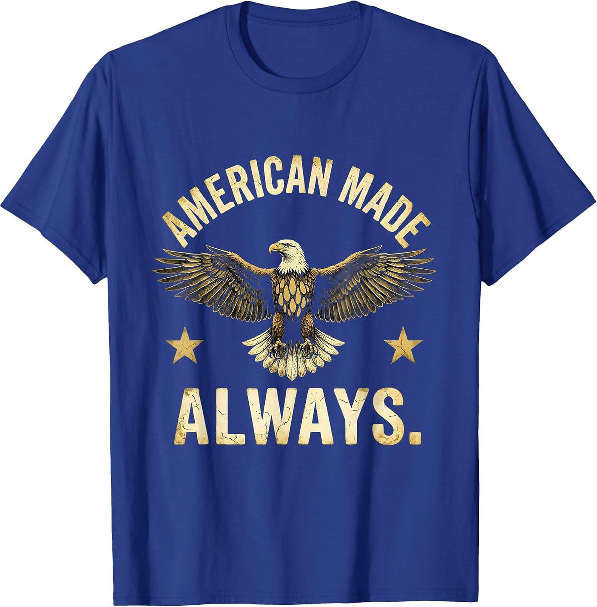 American Made Always Patriotic USA Design T-Shirt - Royal Blue