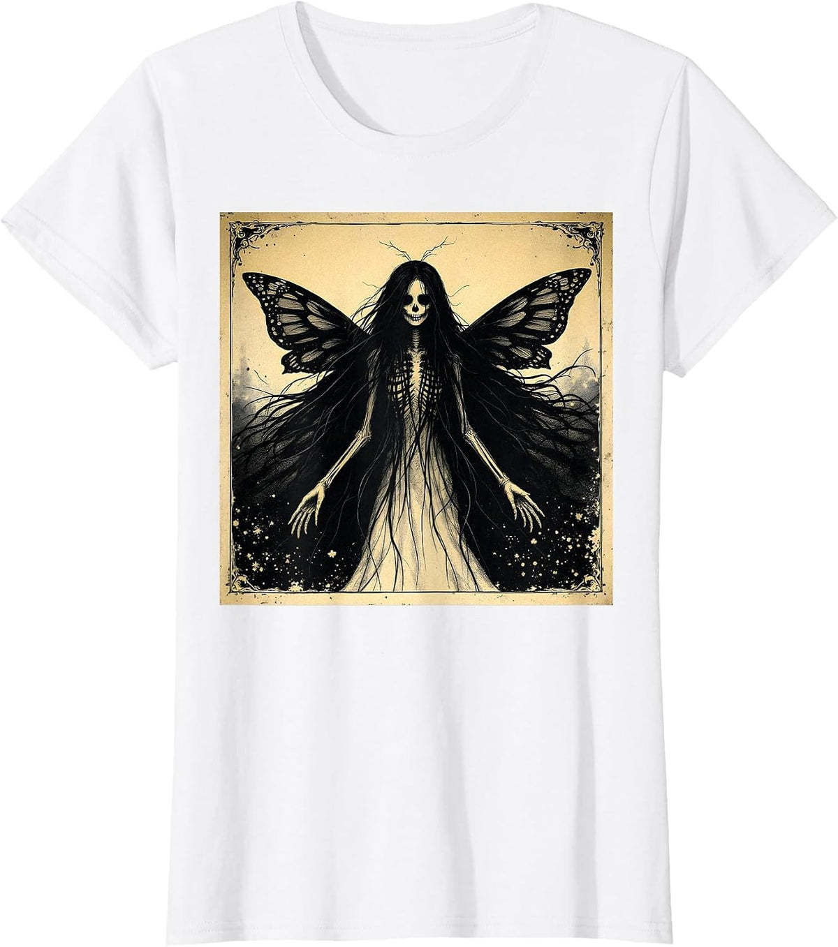 Ethereal Fairy Gothic Dark Art Aesthetic Grunge Horror T-Shirt - White