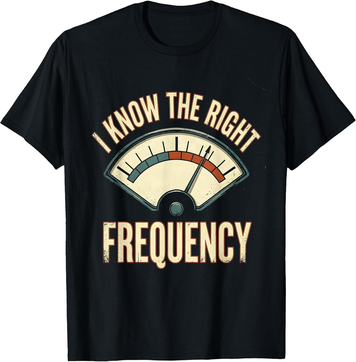 Men's I Know The Right Frequency Vintage Ham Radio Operator Humor T-Shirt - Black