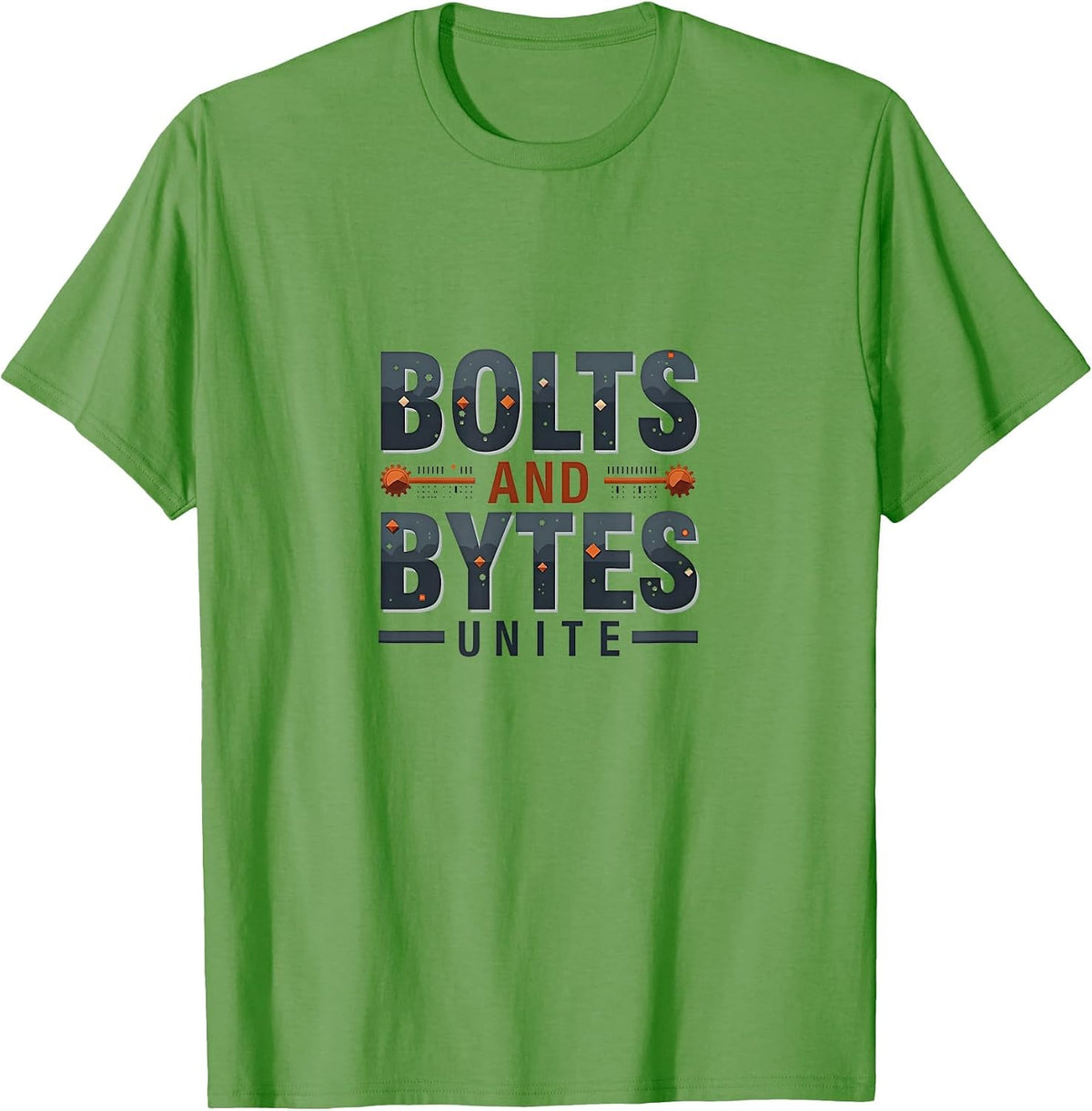 Bolts and Bytes Unite Tech Engineering Design T-Shirt - Grass Green