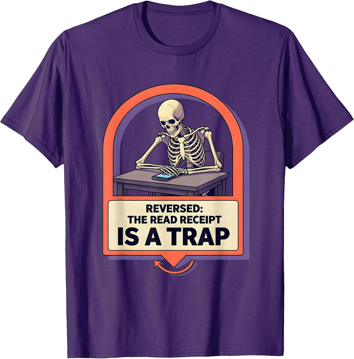 Men's Reversed The Read Receipt Is A Trap Funny Tarot Card T-Shirt - Purple