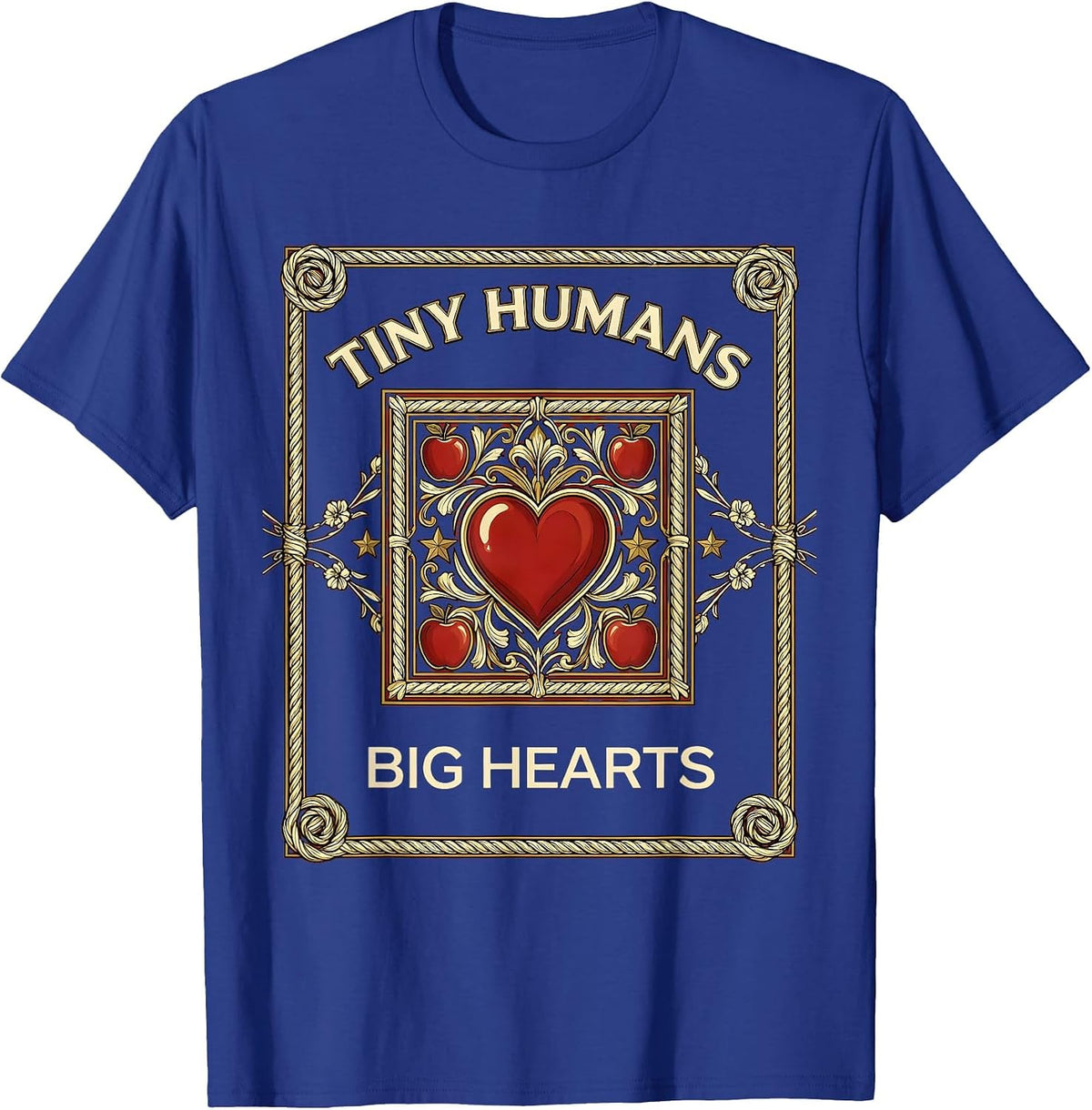 Men's Tiny Humans Big Hearts First Grade Teacher Design T-Shirt - Royal Blue
