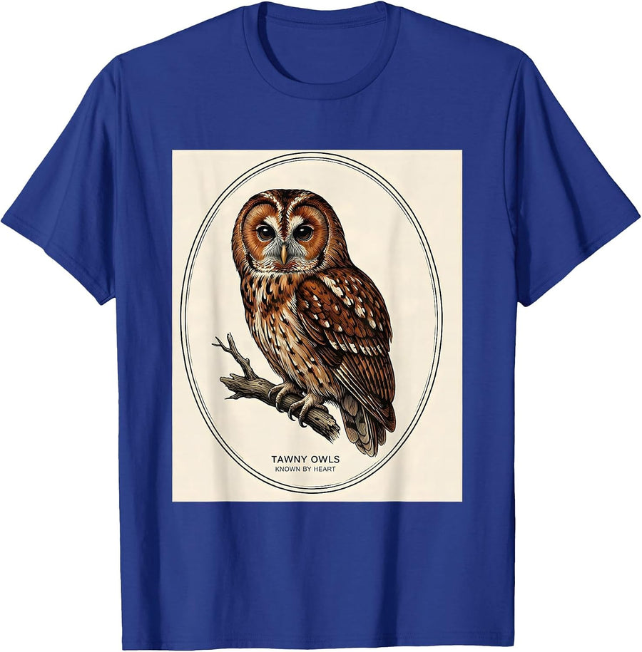 Tawny Owls Known By Heart Vintage Owl Lover Retro Humor T-Shirt - Royal Blue