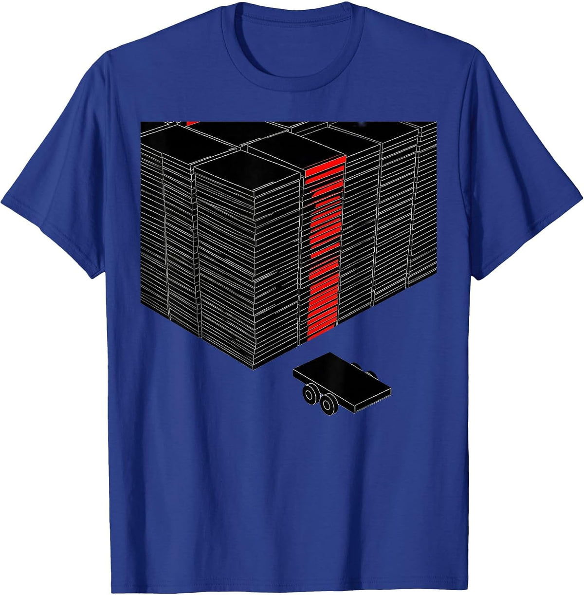 Stacked Cartons American Flag Trucker Semi Driver T-Shirt - Royal Blue