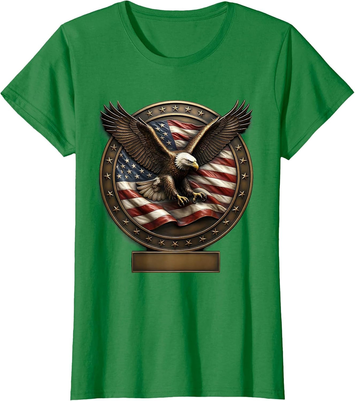 Women's Bald Eagle American Flag 250th Anniversary Patriotic T-Shirt - Kelly Green