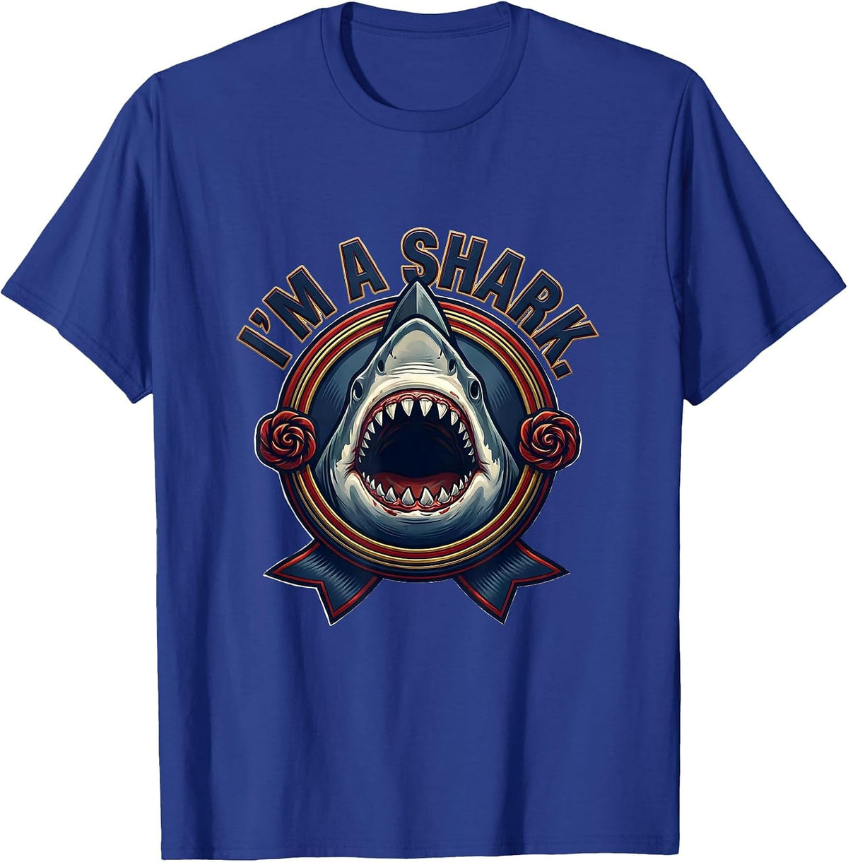 Men's I'm A Shark Funny Shark Jaw Halloween Costume Ocean Animal T-Shirt - Royal Blue