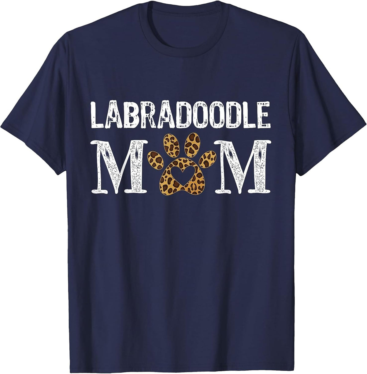 Labradoodle Mom Mama Labradoodle Lover Leopard Doodle Mom T-Shirt - Navy Blue