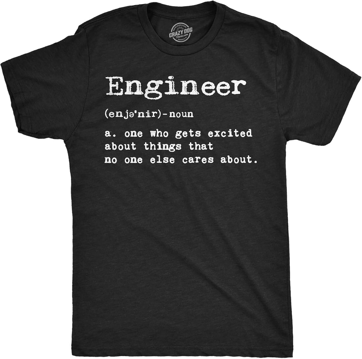 Mens Engineer Definition T Shirt Funny Sarcastic Science Tee - Heather Black