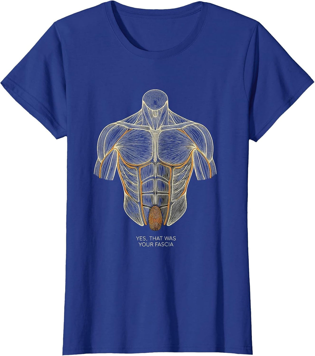 Women's Yes, That Was Your Fascia Topographic Contour Massage T-Shirt - Royal Blue