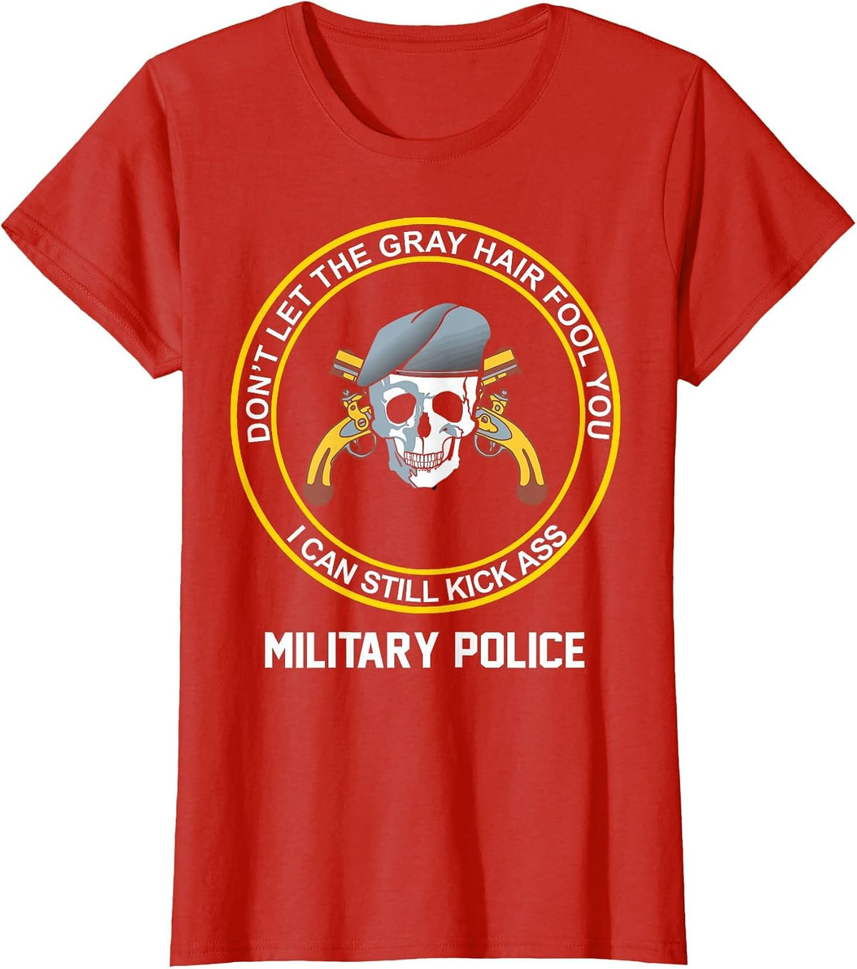 Retired Military Police Funny Old Man US Army MP Veteran T-Shirt - Red