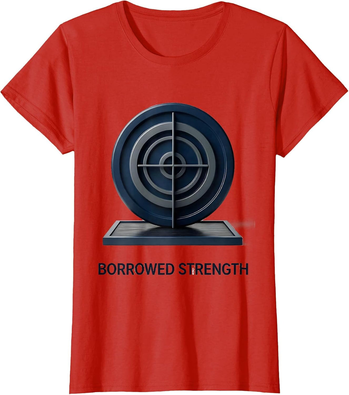 Borrowed Strength Faith Fitness Humor Christian Gym Workout T-Shirt - Red