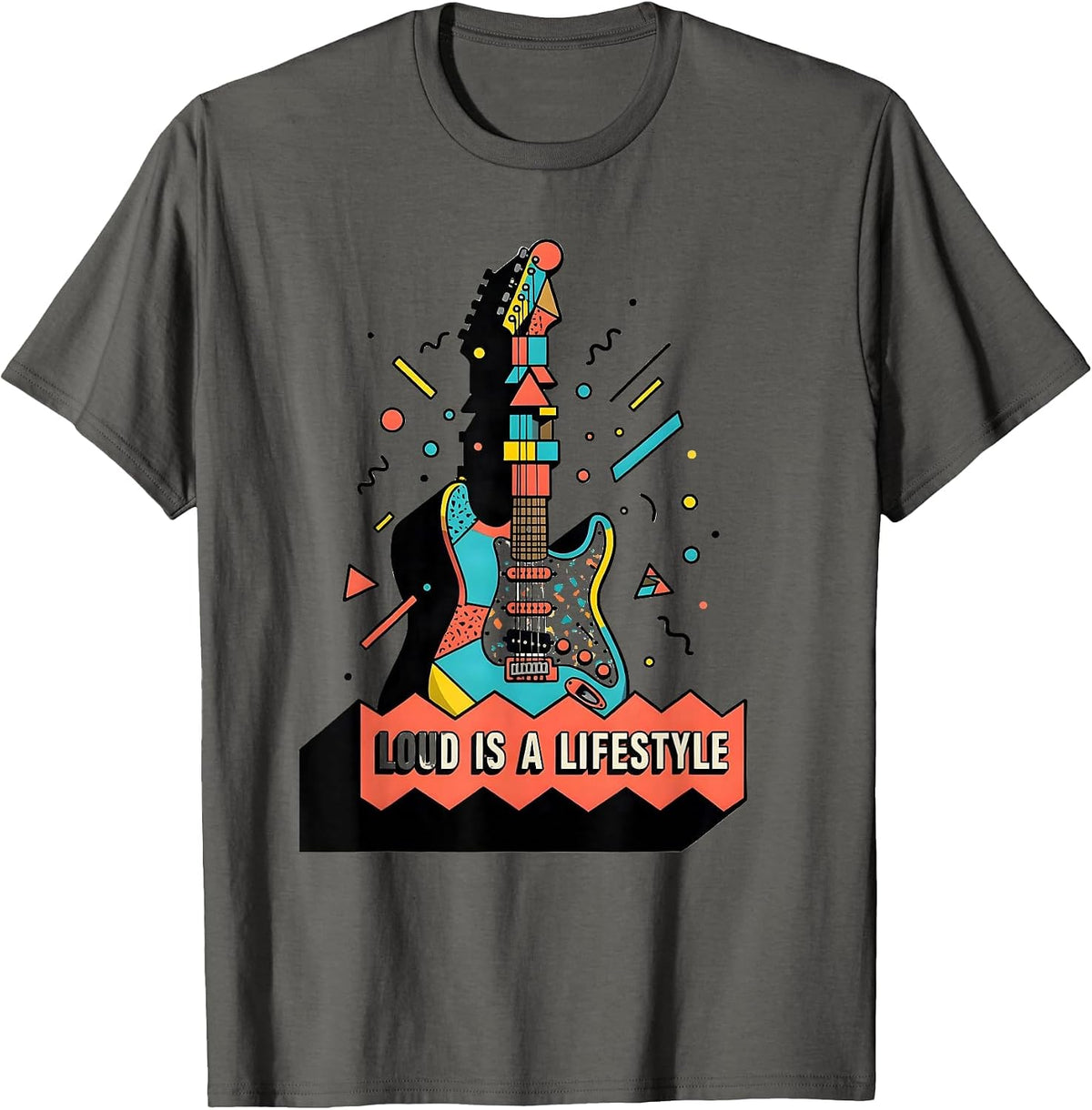 Loud Is A Lifestyle Metal Band Graphic Design T-Shirt - Asphalt Grey