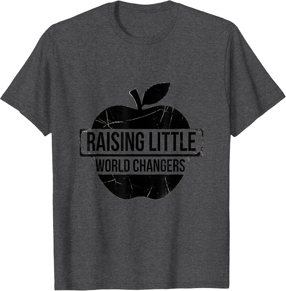 Raising Little World Changers Elementary Teacher T-Shirt - Dark Heather Grey