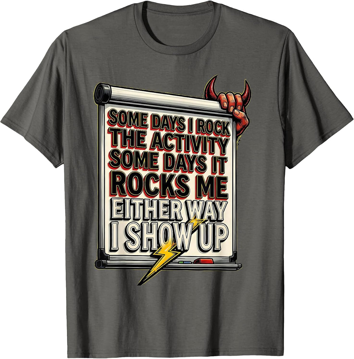 Some Days I Rock The Activity Tattoo Rock T-Shirt - Asphalt Grey