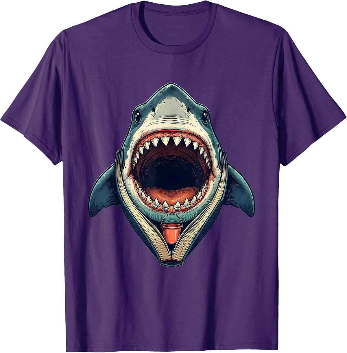 Storybook Shark Jaw Funny Halloween Costume T-Shirt - Purple