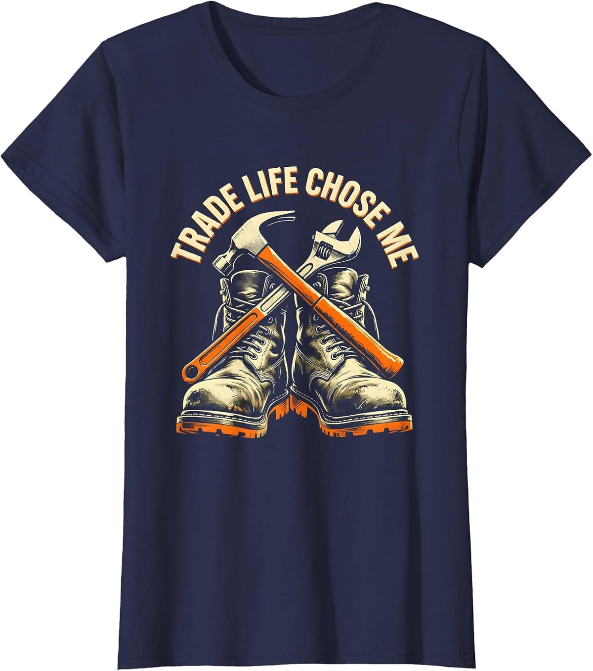 Women's Trade Life Chose Me Blue Collar Pride Design T-Shirt - Navy Blue
