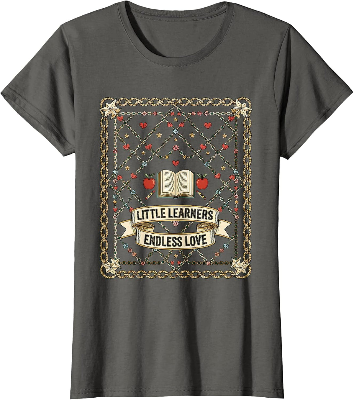 Women's Little Learners Endless Love Preschool Teacher T-Shirt - Asphalt Grey