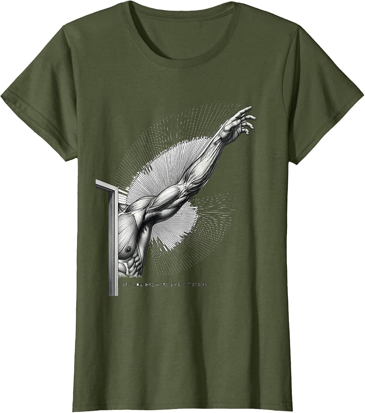 Women's I Give You One More Inch Overhead Funny Physical Therapist T-Shirt - Olive Green