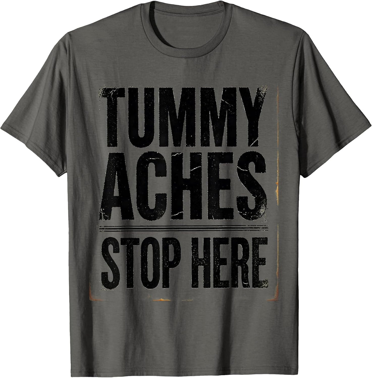 Men's Tummy Aches Stop Here School Nurse Design T-Shirt - Asphalt Grey