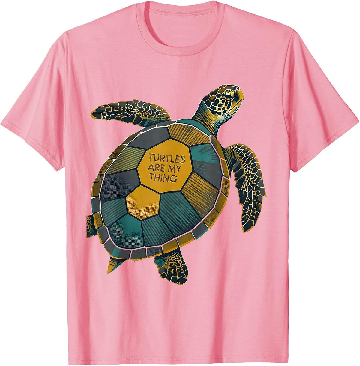 Men's Turtles Are My Thing Midcentury Modern Sea Turtle Lover Gift T-Shirt - Pink