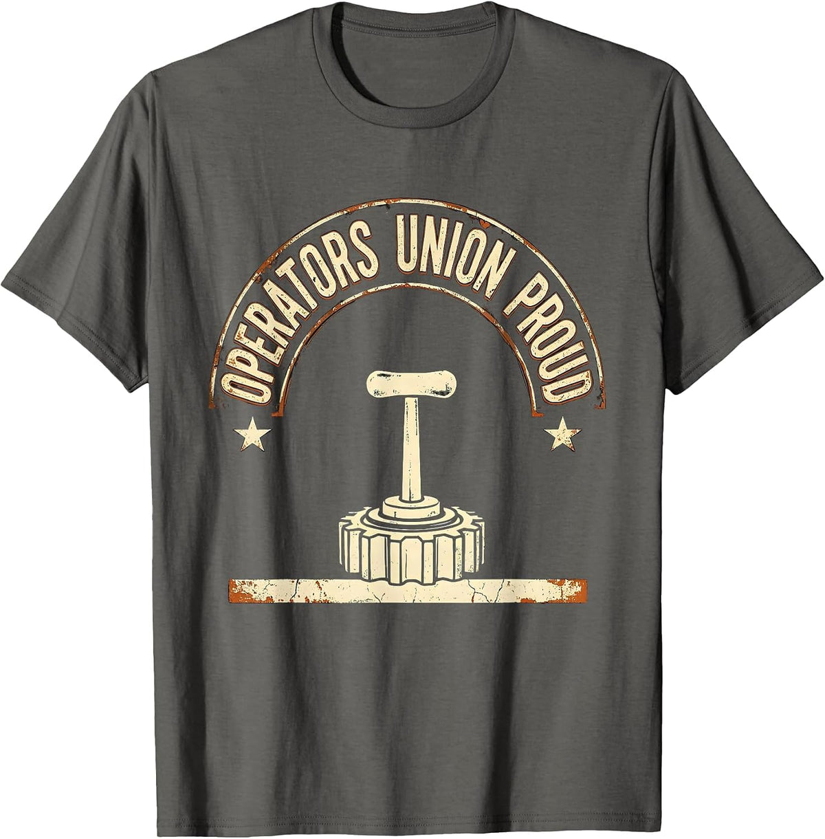 Operators Union Proud Distressed Skilled Trades Labor Day T-Shirt - Asphalt Grey