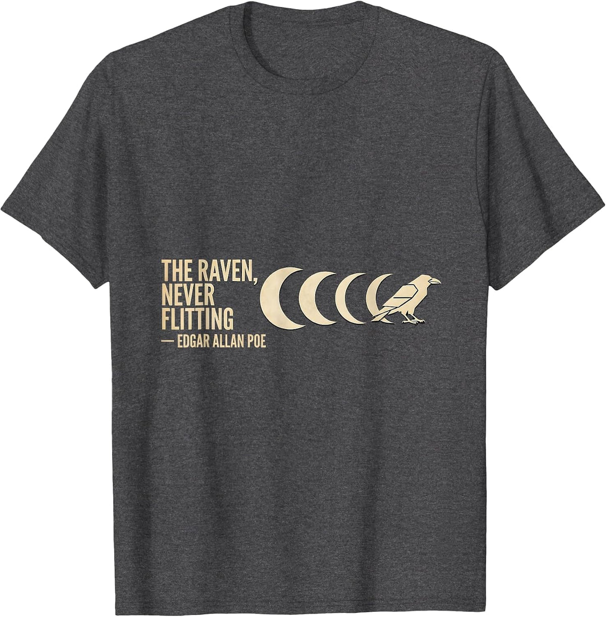 Men's The Raven, never flitting — Edgar Allan Poe Gothic T-Shirt - Dark Heather Grey