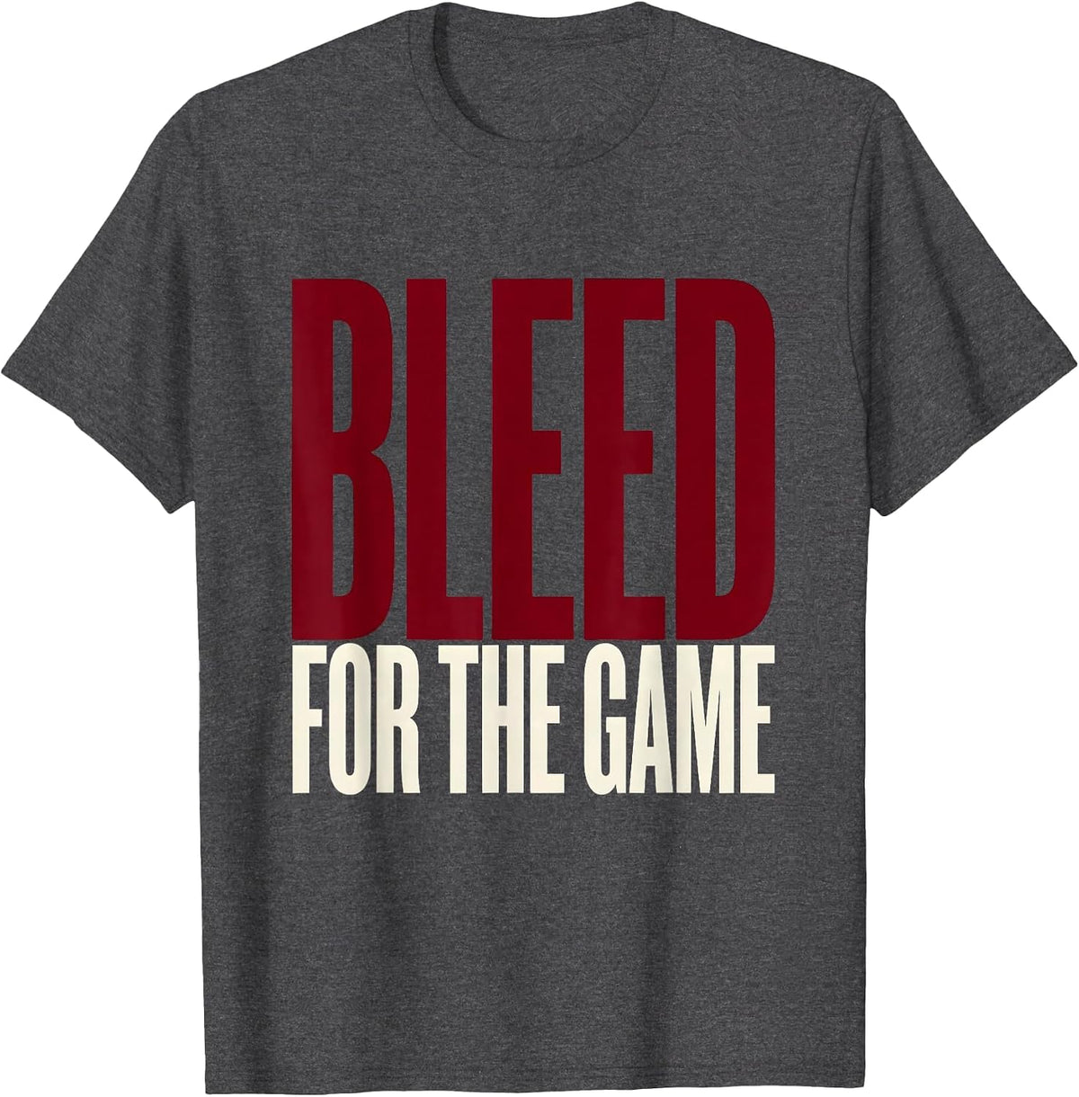 Bleed for the Game Rugby Graphic Design T-Shirt - Dark Heather Grey
