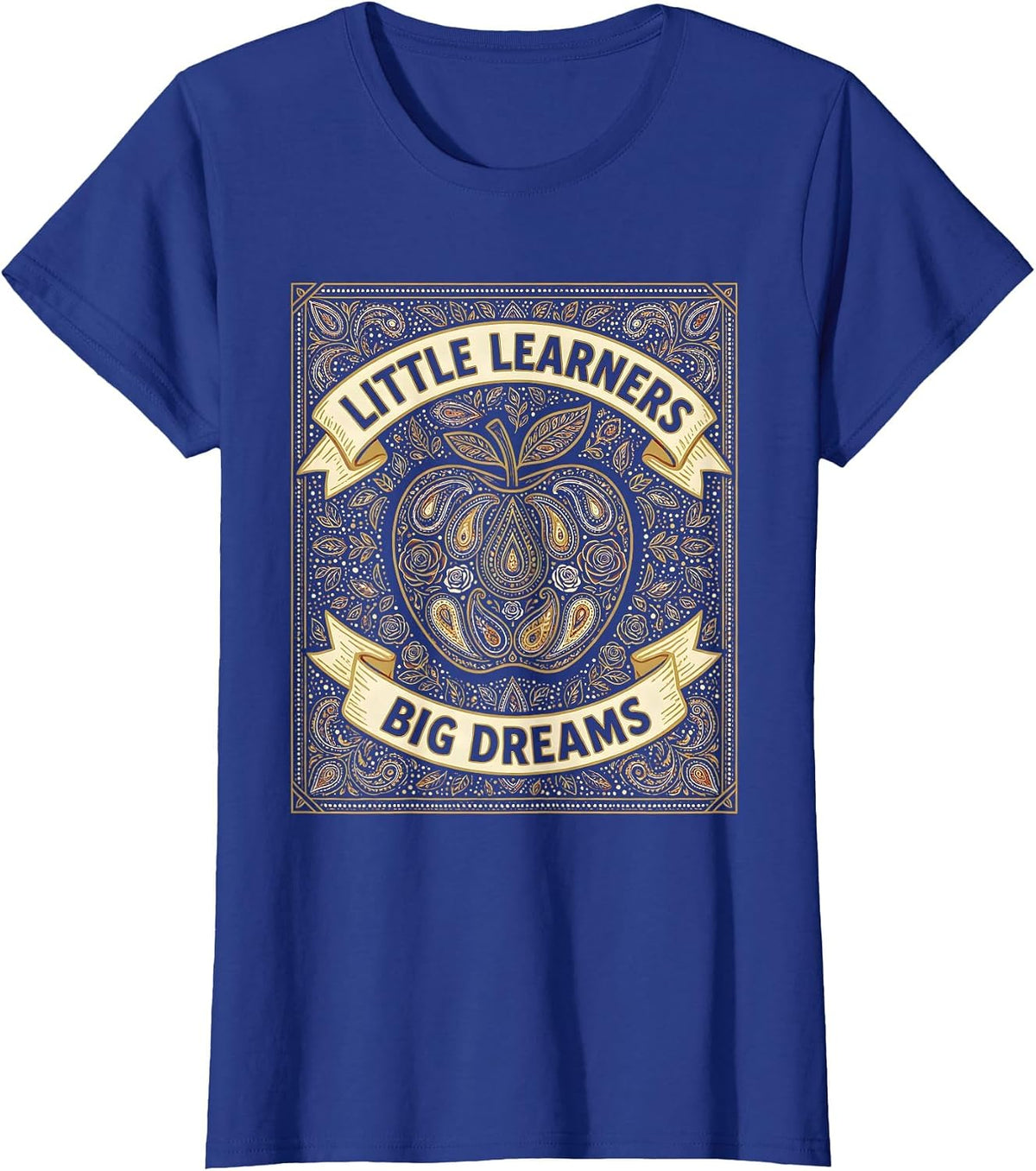Women's Little Learners Big Dreams Preschool Teacher T-Shirt - Royal Blue