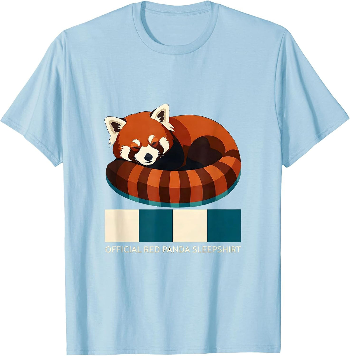 Men's Official Red Panda Sleepshirt Novelty Animal Sleepwear T-Shirt - Baby Blue