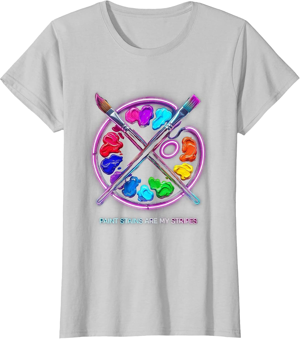 Paint Stains Are My Stripes Preschool Teacher T-Shirt - Silver Grey