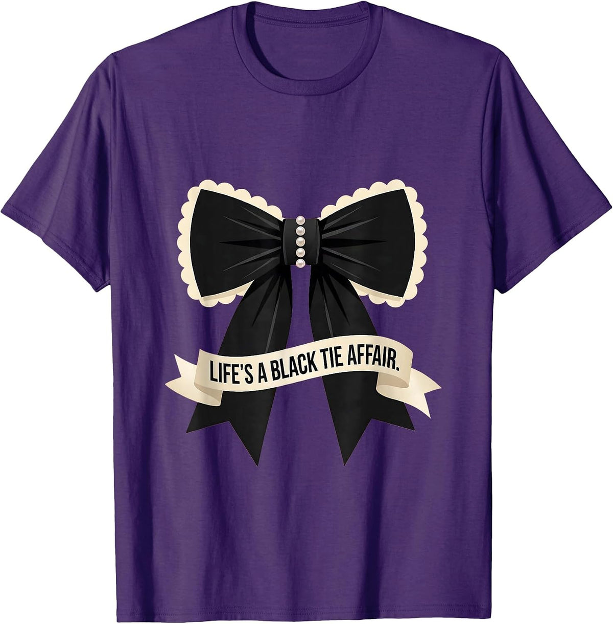 Life's a Black Tie Affair Tuxedo Design T-Shirt - Purple