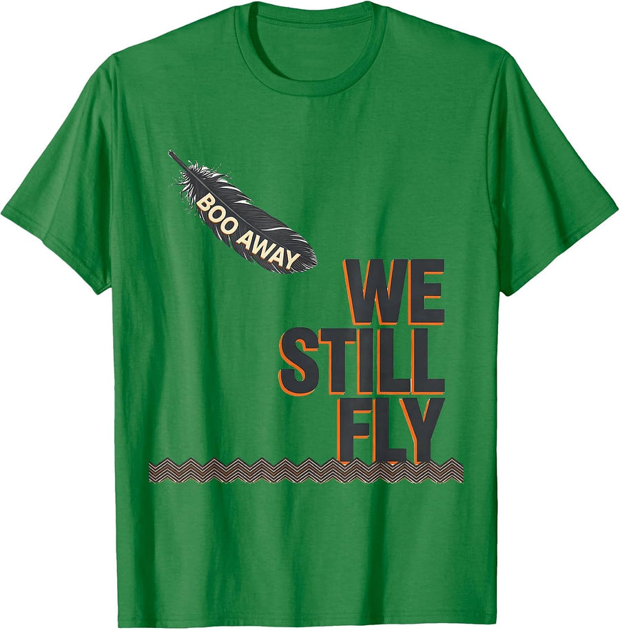 Men's Boo Away We Still Fly Editorial Conceptual Bald Eagle Mascot T-Shirt - Kelly Green