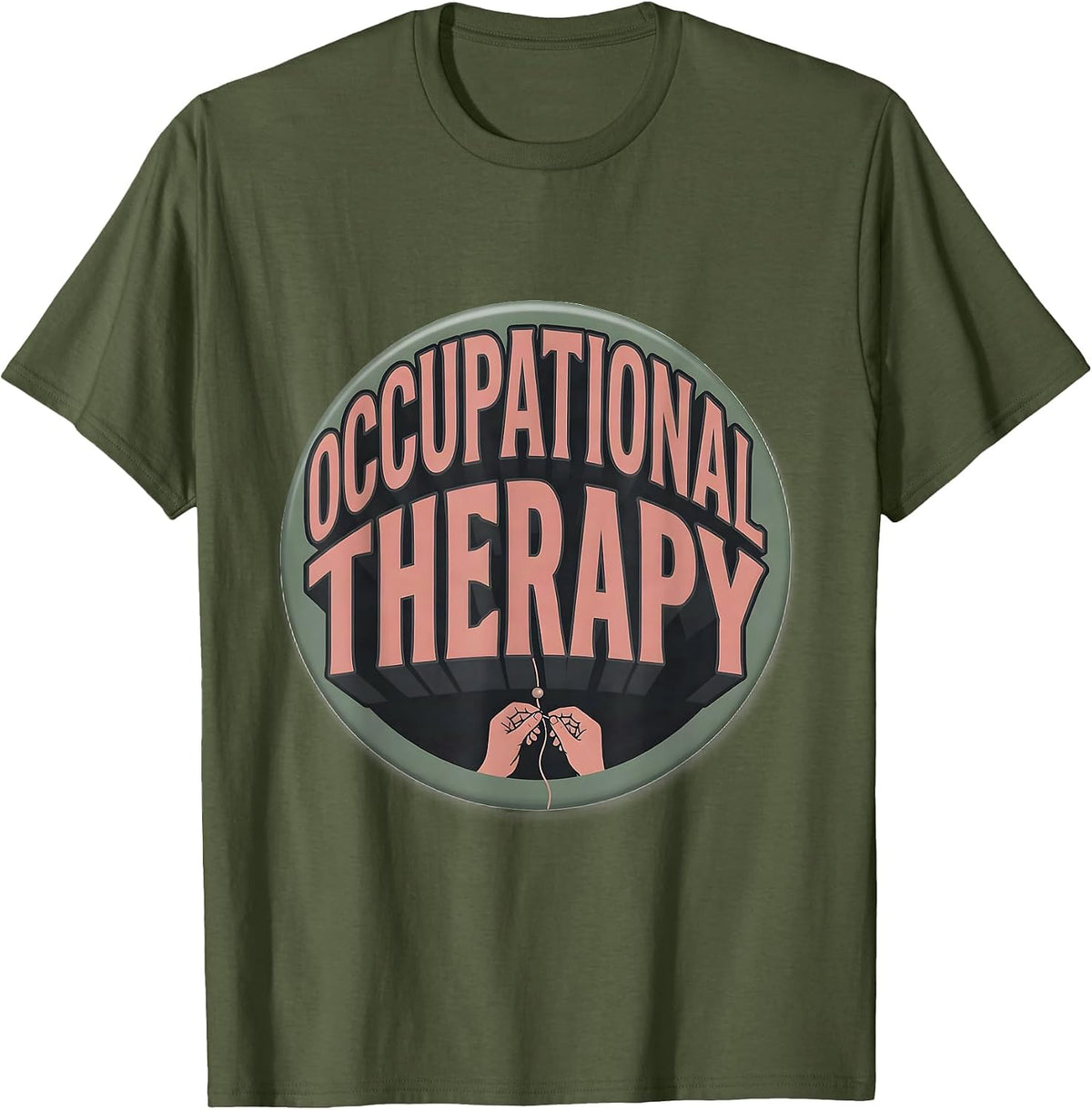 Occupational Therapy Bold Collegiate Therapist OT Month T-Shirt - Olive Green