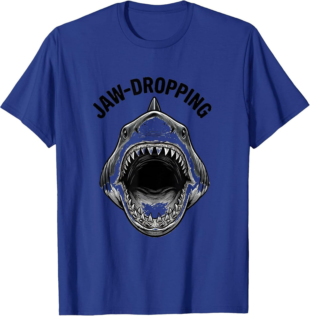 Men's Jaw-Dropping Funny Shark Jaw Halloween Costume T-Shirt - Royal Blue