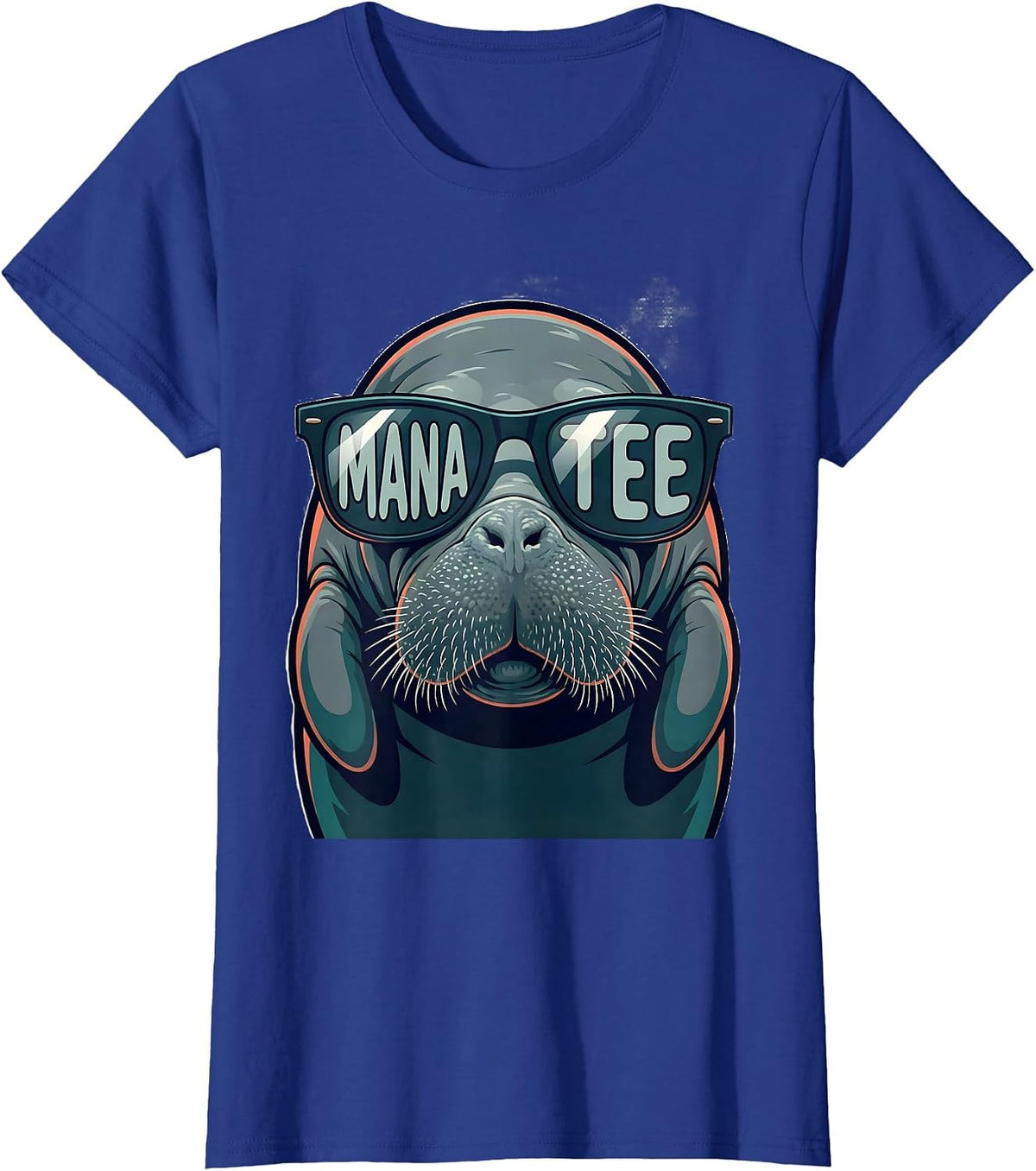 Women's MANATEE College Mascot Animal Sunglasses Fan Gear T-Shirt - Royal Blue