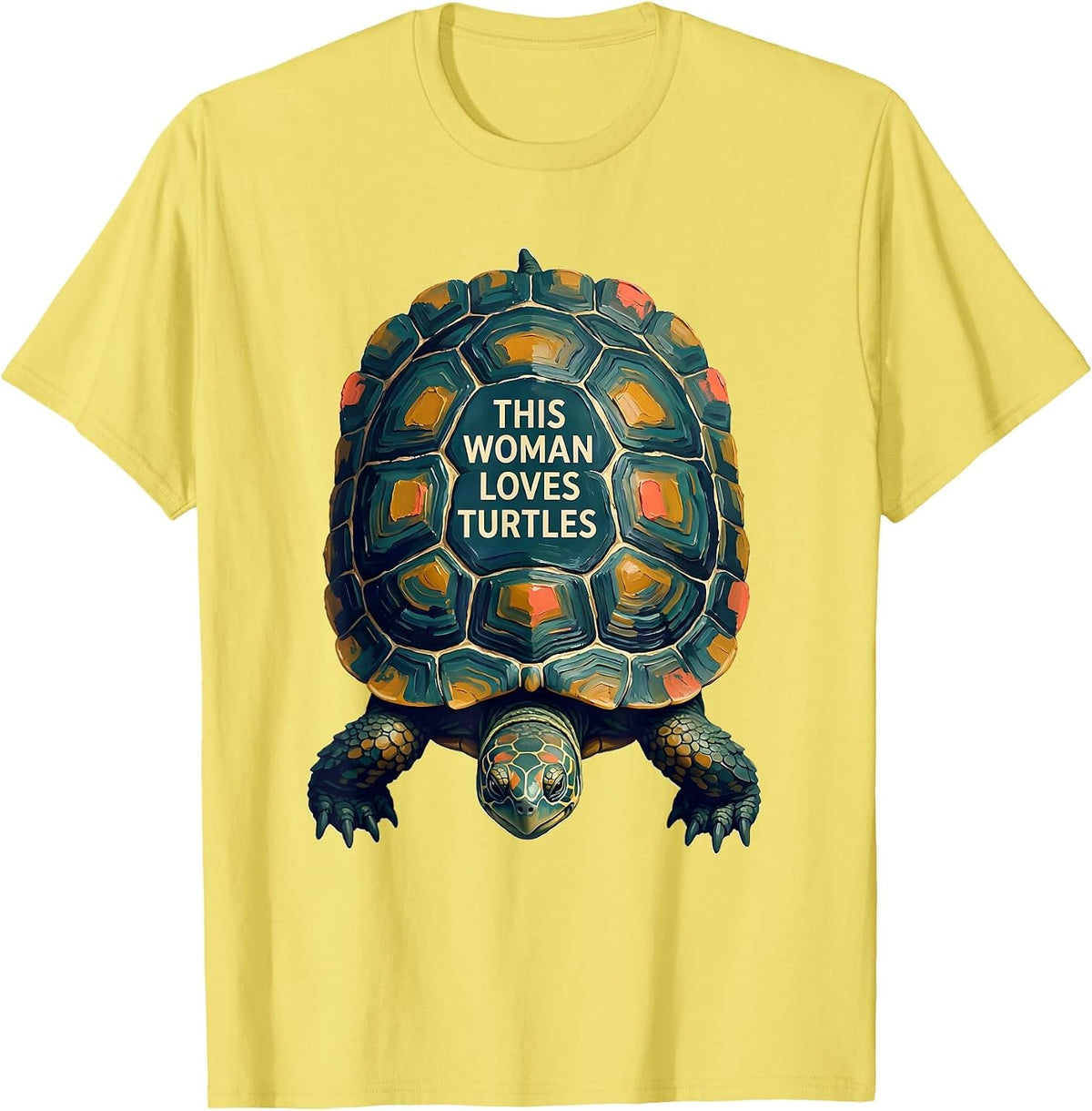 Men's This Woman Loves Turtles Funny Turtle Lover Gift for Her T-Shirt - Lemon Yellow