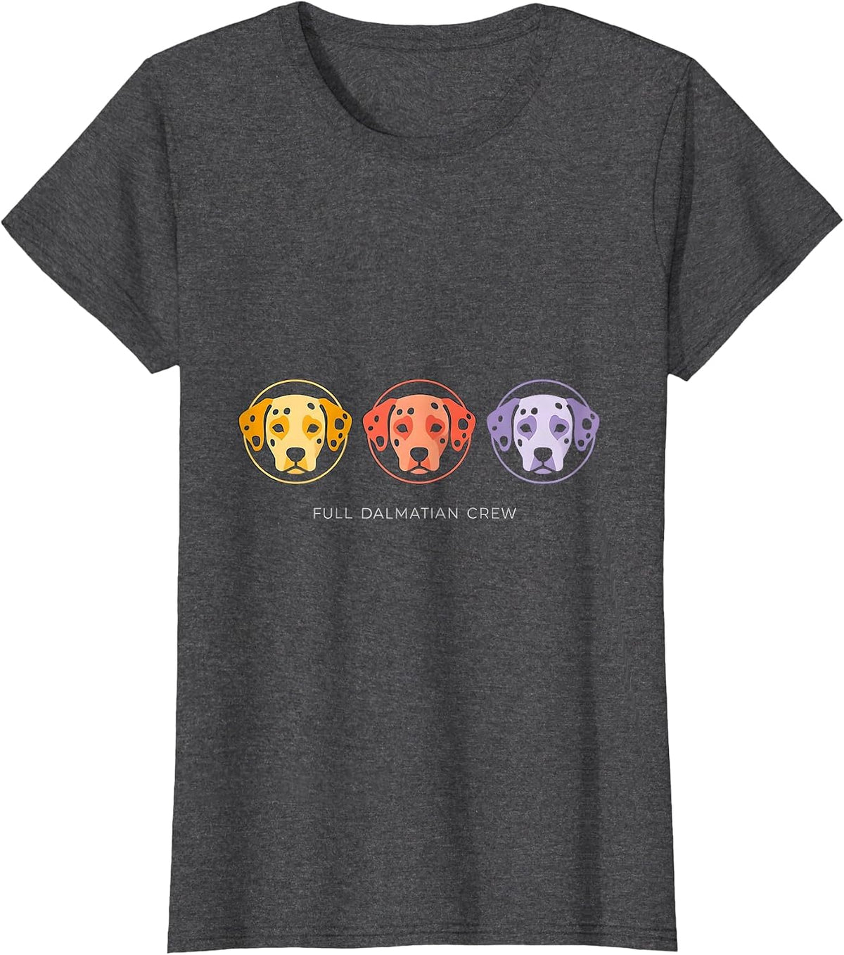 Women's Full Dalmatian Crew Funny Dalmatian Dog Halloween Costume T-Shirt - Dark Heather Grey