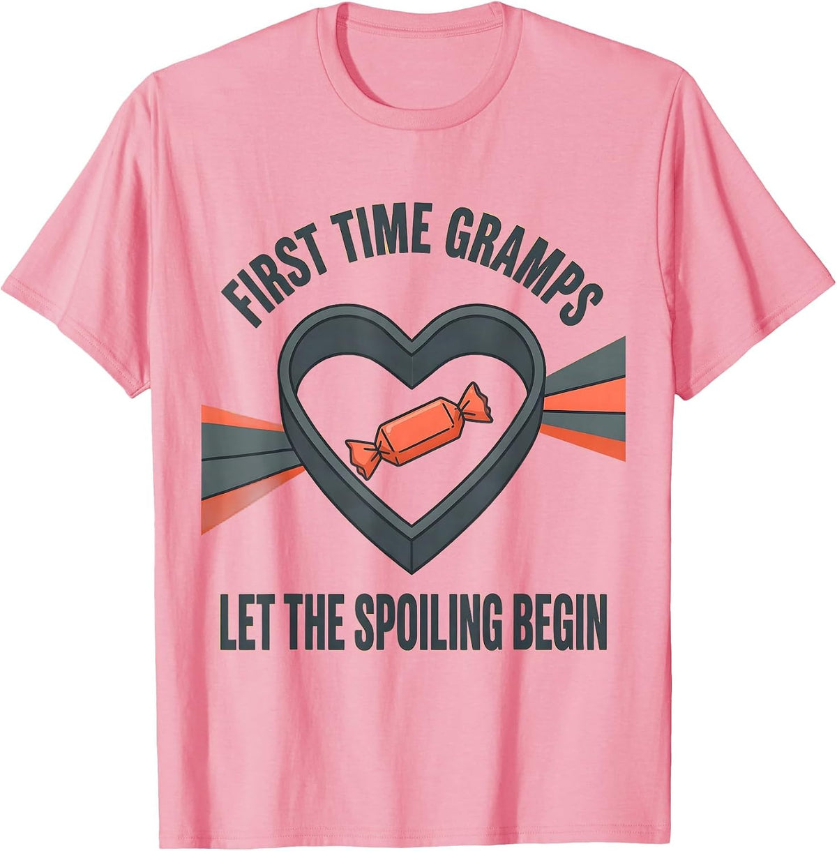 First Time Gramps Let The Spoiling Begin Grandpa T-Shirt, Men, Pink, Small - As Pictured