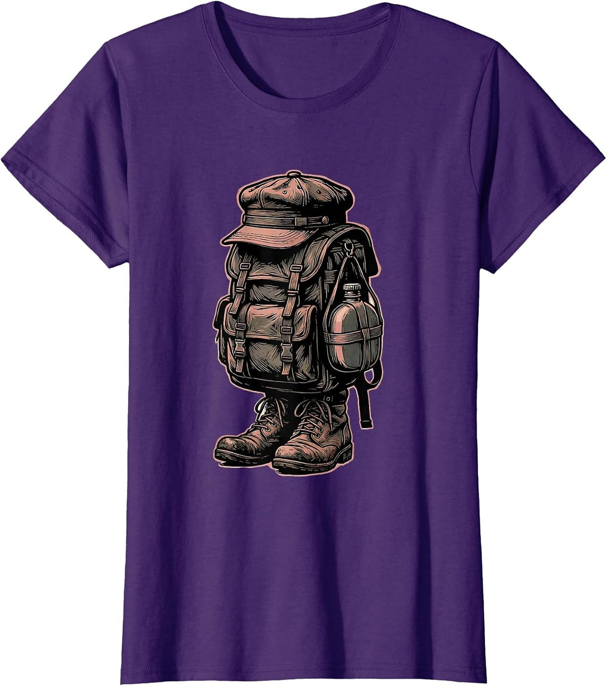 Women's Union Forage Cap Reenactor Civil War History Buff T-Shirt - Purple