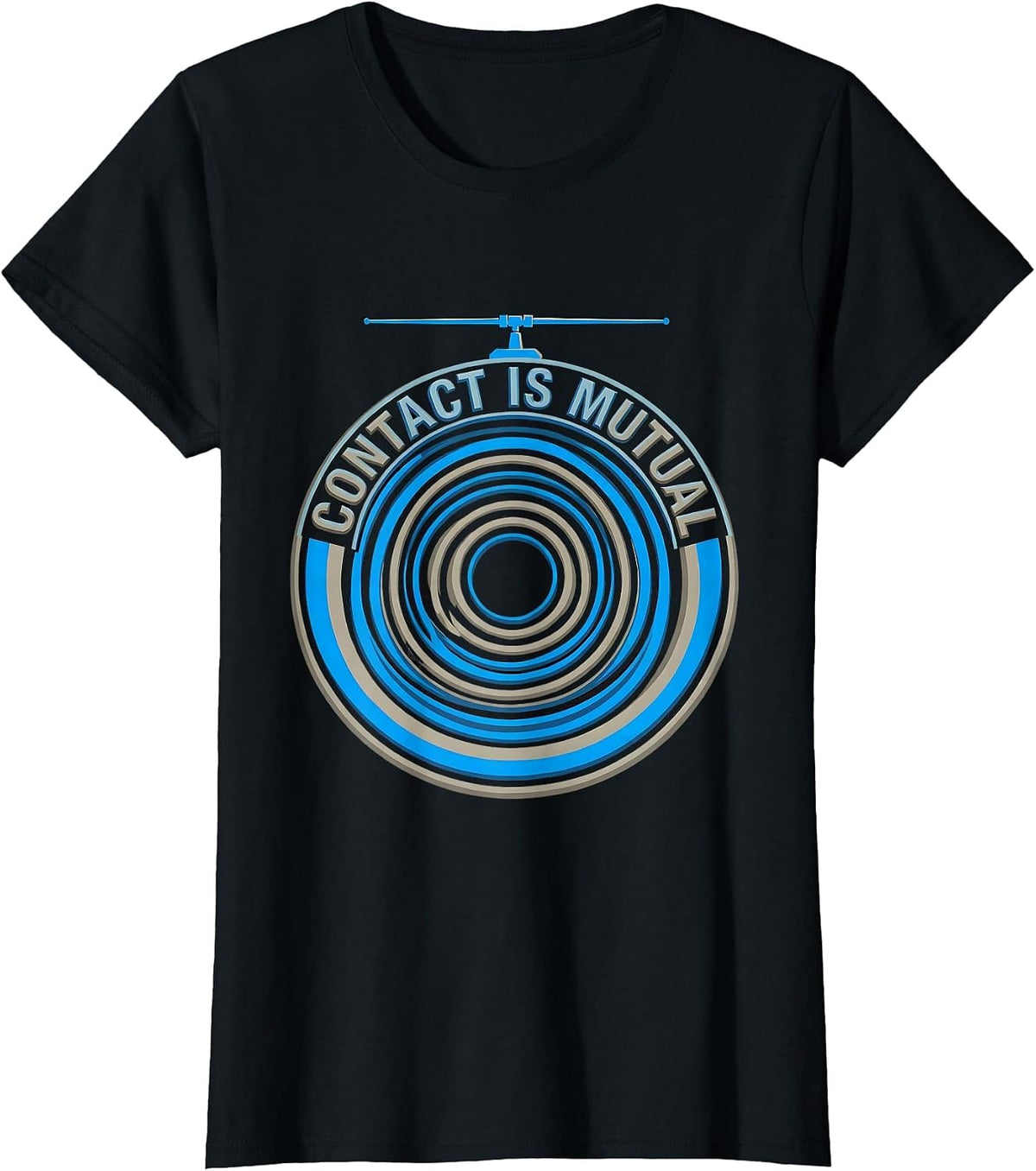 Contact Is Mutual Funny Ham Radio Operator Humor T-Shirt - Black