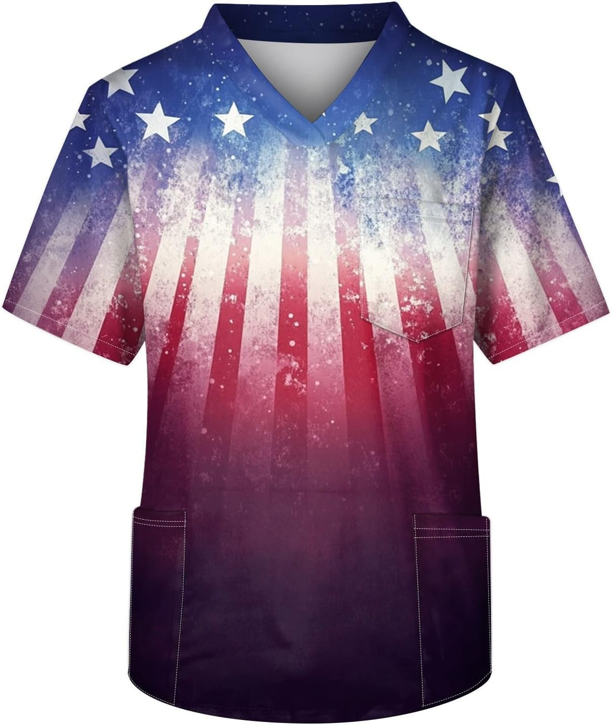 Scrubs for Men Classic Fit Mens Scrubs Top V-Neck Short Sleeve Nursing Uniform Shirt with Pockets Plus Size Scrubs S-5XL -