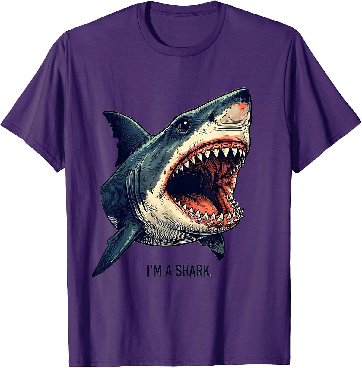 Men's I'm A Shark Funny Shark Lover Halloween Costume T-Shirt - Purple
