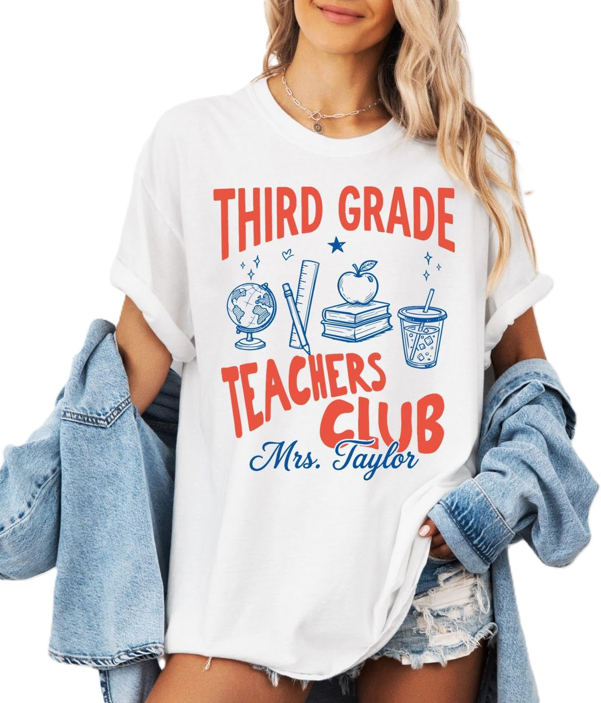 Custom Third Grade Teacher Team Shirt Comfort Colors, Teacher Appreciation Gift, 3Rd Grade Name Tee, Back to School Shirt -