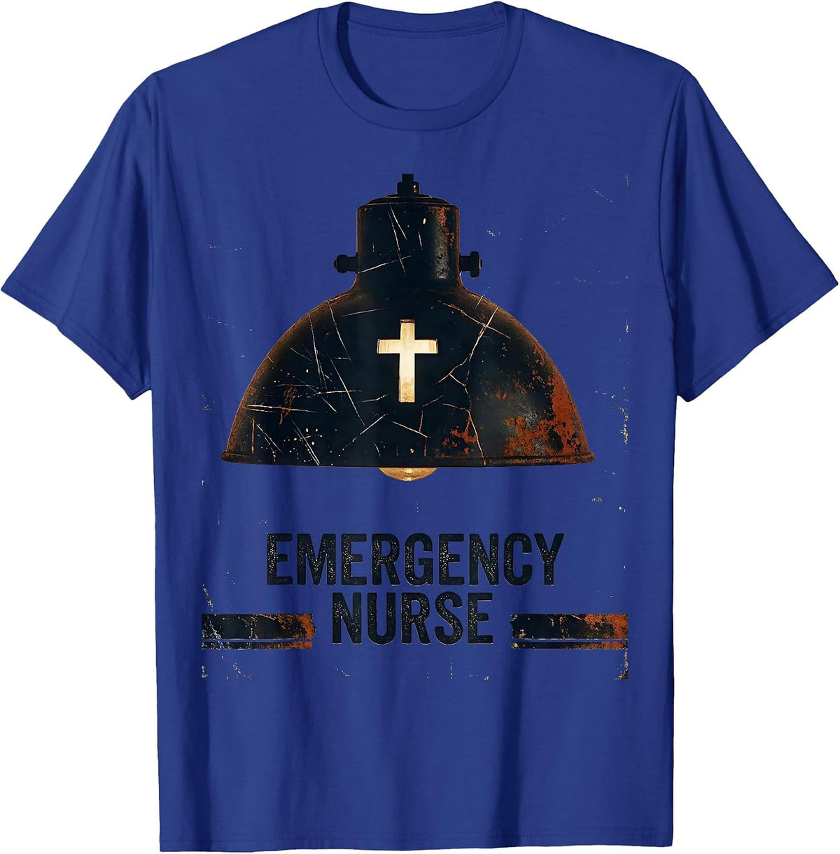 Men's Emergency Nurse Distressed Vintage Nursing Lamp Nurse T-Shirt - Royal Blue