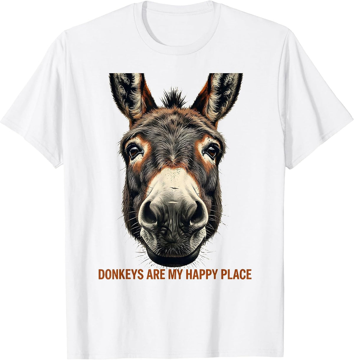 Men's Donkeys Are My Happy Place Funny Donkey Lover Animal Humor T-Shirt - White