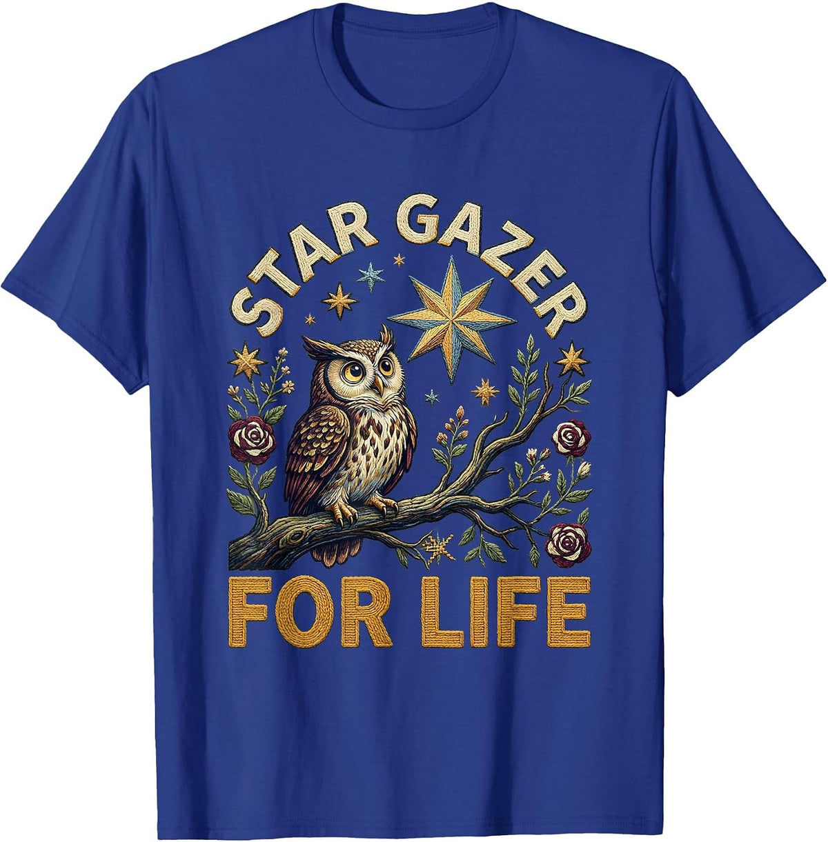 Star Gazer For Life Astronomy Design T-Shirt - Royal Blue