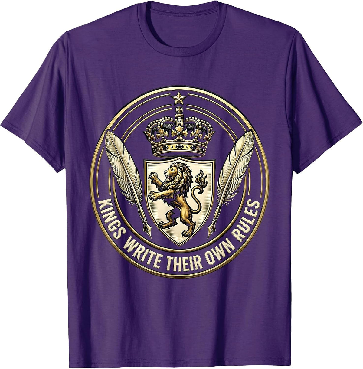 Men's Kings Write Their Own Rules Freedom Design T-Shirt - Purple
