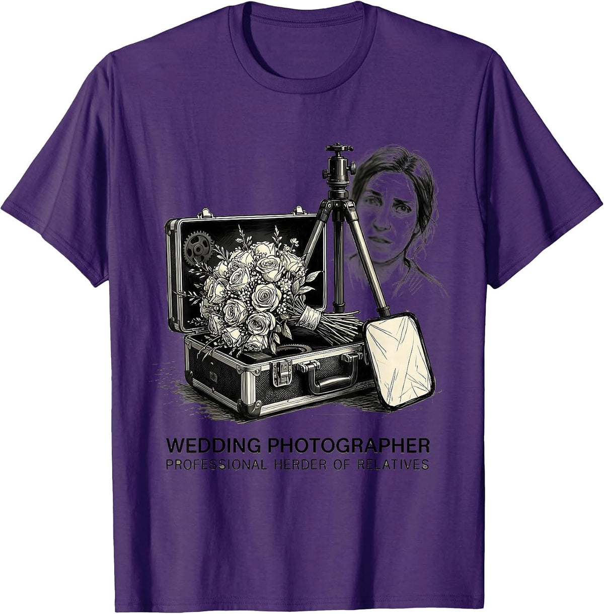 Wedding Photographer Professional Herder Of Relatives Humor T-Shirt - Purple