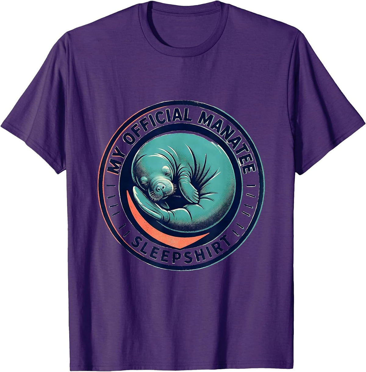 Men's My Official Manatee Sleepshirt Cute Animal Lover Pajama T-Shirt - Purple